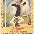 JOUR DE FETE vintage french movie poster JACQUES TATI amusing colorful 20x30