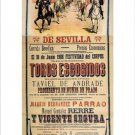 plaza de toros 1908 VINTAGE SPANISH POSTER de sevilla 20x30 RARE HOT NEW