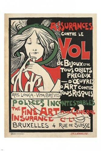 EMILE BERCHMANS the fine art & general insurance co VINTAGE AD POSTER 20x30