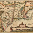 1655 MAP OF NEW ENGLAND ST. LAWRENCE RIVER TO THE NORTH poster DETAIL 20x30