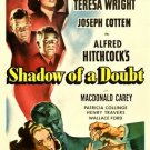 hitchcock's SHADOW OF A DOUBT vintage movie poster JOSEPH COTTON 20x30 rare