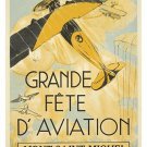 GRAND PARTY AVIATION mont saint-michel VINTAGE AD POSTER classy sporty 20x30 GRAND PARTY AVIATION mont saint-michel VINTAGE AD POSTER classy sporty 20x30