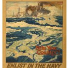 U.S. NAVY - HELP YOUR COUNTRY - ENLIST vintage ad poster COLLECTORS 20x30