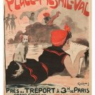 chemin de fer du nord FRENCH VINTAGE AD POSTER j alexandre grun BEACH 20x30