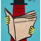 financial times NEWSPAPER vintage poster ERWIN FABIAN artist UNUSUAL 20x30