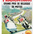 FRANCORCHAMPS belgian grand prix MOTORCYCLES vintage ad poster 20x30 SPORTY