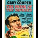 movie poster PRIDE OF THE YANKEES babe RUTH gary COOPER baseball tale 20x30 movie poster PRIDE OF THE YANKEES babe RUTH gary COOPER baseball tale 20x30