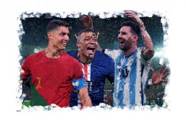 World Cup Qatar The Best Professional Soccer Football Players Painting Poster