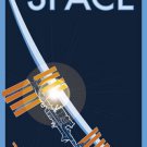FLY TO SPACE vintage poster 20x30 dragon rider spacecraft SPACE EXPLORATION FLY TO SPACE vintage poster 20x30 dragon rider spacecraft SPACE EXPLORATION