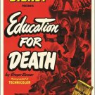 education for DEATH vintage movie poster 1943 WALT DISNEY RKO 20x30 rare