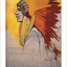 alphonse mucha INDIAN SIOUX vintage fine art poster 1908 HEADDRESS 20x30