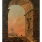 Landscape With Arch And Dome Of St. Peters In Rome H.ROBERT 20x30 ART POSTER