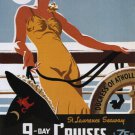 9-DAY CRUISES vintage ad poster TOM PURVIS canada 1938 20x30 VALUABLE HOT NEW