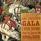 LES FETE DE PARIS OPERA AD VINTAGE POSTER decorated man horse 20x30