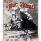 FAMED FRENCH mont saint michel VINTAGE TRAVEL poster GOTHIC CASTLE 20x30 hot