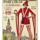 vintage ad poster CARNIVAL SCHAERBEEK 1930 stripes festival 20x30 ODD RARE