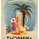 Taormina Sicily VINTAGE TRAVEL POSTER Mario Puppo ITALY 1952 20x30 LOVELY!