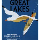 Cruise across the Great Lakes VINTAGE TRAVEL POSTER Canada 1936 20x30 rare
