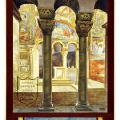 ravenna italy vintage travel poster COLUMNS ORNATE COLORFUL PAINTING 20x30
