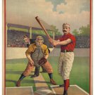 Vintage Baseball Sports Poster Unique 20x30 BATTER UP BALLPARK OLD SCHOOL