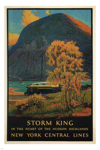 storm king train VINTAGE POSTER walter greene united states 1928 20x30 gem - QW0
