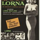LORNA vintage ADULT MOVIE POSTER lust longing B/W COLLECTORS 20x30 adultery