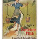 UNGER'S sterilized MILK vintage POSTER hermann BEHRENS germany 1896 20x30 NEW