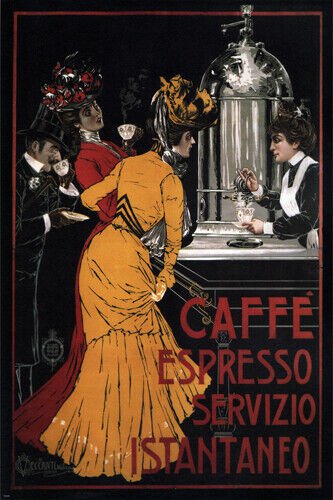 caff&Atilde;&copy; espresso vintage AD POSTER V. CECCANTI ITALY 1900 20x30 classic NEW - QY2
