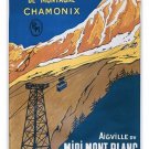 midi mont blanc vintage travel poster RUGGED FRENCH FIRST RATE 20x30 rare