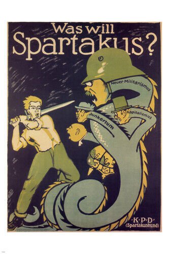 WHAT DOES SPARTAKUS WANT vintage poster germany 1919 20x30 POLITICAL ART