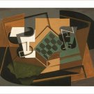 JUAN GRIS vintage painting ART POSTER chessboard, glass & dish MODERN 20x30