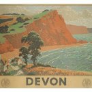 DEVON vintage AD poster ronald LAMPITT UK mosaic PAINTING 1936 20x30