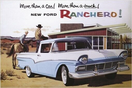 TRADE CATALOG for the 1957 FORD RANCHERO vintage car poster RARE 20x30 hot