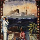 fly the SAPPHIRE SERVICE to CEYLON vintage travel poster SRI LANKA 1914 20x30