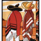 Vintage Mexico TRAVEL POSTER 20x30 senors and sombreros cultural LATINO