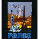 paris - city of light VINTAGE TRAVEL POSTER eiffel tower POODLE 20x30 rare