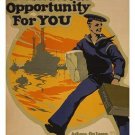 a WONDERFUL opportunity for YOU vintage recruit poster US NAVY 20x30 hot new