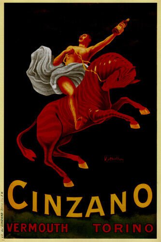 CINZANO vintage ad poster by CAPPIELO 20x30 ITALY New TOP QUALITY very rare