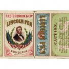 R. Esterbrook's Lincoln Pens VINTAGE AD POSTER 1866 20x30 rare COLLECTORS