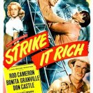 STRIKE IT RICH movie poster ADVENTURE DANGER rod cameron don castle 20x30