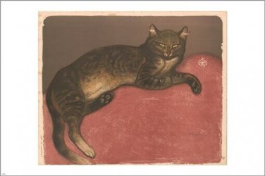 CAT on a CUSHION theophile alexandre steinlen VINTAGE ART POSTER 20x30 rare