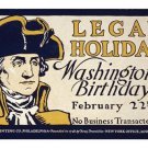 GEORGE WASHINGTON LEGAL HOLIDAY vintage ad poster HISTORIC COLLECTORS 20x30