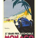 RACING car GRAND PRIX monaco 1933 vintage ad poster CLASSIC SPORTY 20x30