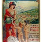 LA BOURBOULE vintage ad poster PEASANT WOMAN WITH URN unique EUROPEAN 20x30