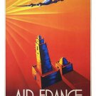 vintage travel poster FRENCH AIRLINE sunrise COLORFUL unique 20x30 EXOTIC