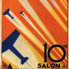 10th PARIS air show VINTAGE ad poster R. de valério FRANCE 1926 20x30 FLYING