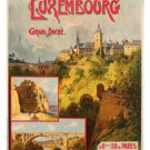 LUXEMBOURG VINTAGE TRAIN TRAVEL POSTER bridge castle 20x30 picturesque hot