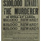 LINCOLN assasination REWARD POST vintage ad poster COLLECTORS unique 20x30