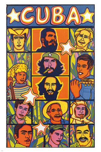 CUBAN HEROES POSTER Raul Martinez Cuba 20x30 latin america REVOLUTION rare