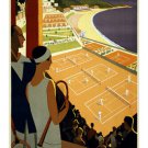 monte carlo vintage travel poster 20x30 TENNIS TOURNAMENT sports UNIQUE